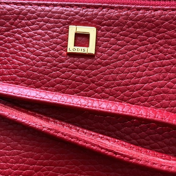 LODIS Genuine Red Leather Wristlet - Picture 2 of 10